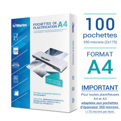 Pochettes de plastification épaisses 175 micr./face A4 - Pack de 100