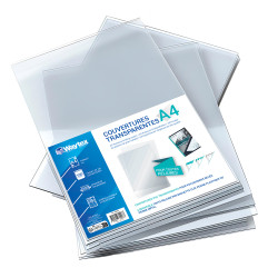 Couverture PVC 200mic translucide A4 216x303mm paquet de 100