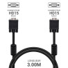 Cordon écran VGA HD 15 M/M Haute Qualité avec ferrites 3.00m