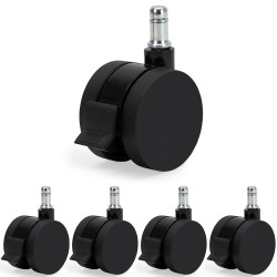 Jeu de 5 roulettes avec frein manuel tous sols dur 11/60mm