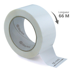 Pack de 6 rouleaux ruban adhésif BLANC polypro 50 mic 50mm x 66m 