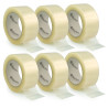 Pack de 6 rouleaux adhésif TRANSPARENT polypro 50 mic 50mm x 66m 