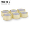 Pack de 6 rouleaux adhésif TRANSPARENT polypro 50 mic 50mm x 66m 