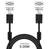 Cordon écran VGA HD 15 M/M Haute Qualité avec ferrites 5.00m