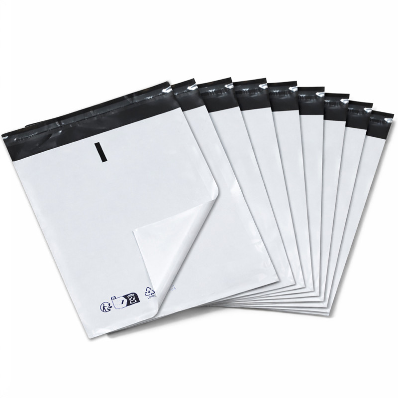 Enveloppe Plastique d'expédition blanche 120mic 15x20cm pack de 100
