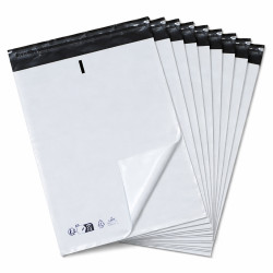 Enveloppe Plastique d'expédition blanche 120mic 25x35cm pack de 100