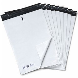 Enveloppe Plastique d'expédition blanche 120mic 32x45cm pack de 100