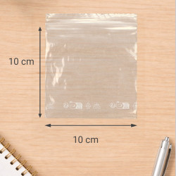 Sachet fermeture rapide, transpar 80mic 10 x 10+1,5cm sachet de 100
