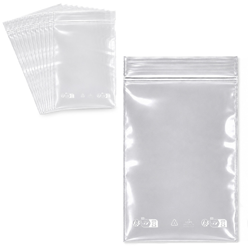 Sachet fermeture rapide, transpar 80mic 10 x 15+1,5cm sachet de 100