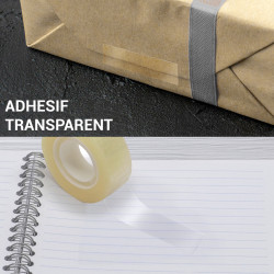 Ruban adhésif 50 Mic transparent de bureau 19mm x 33m sachet Unitaire