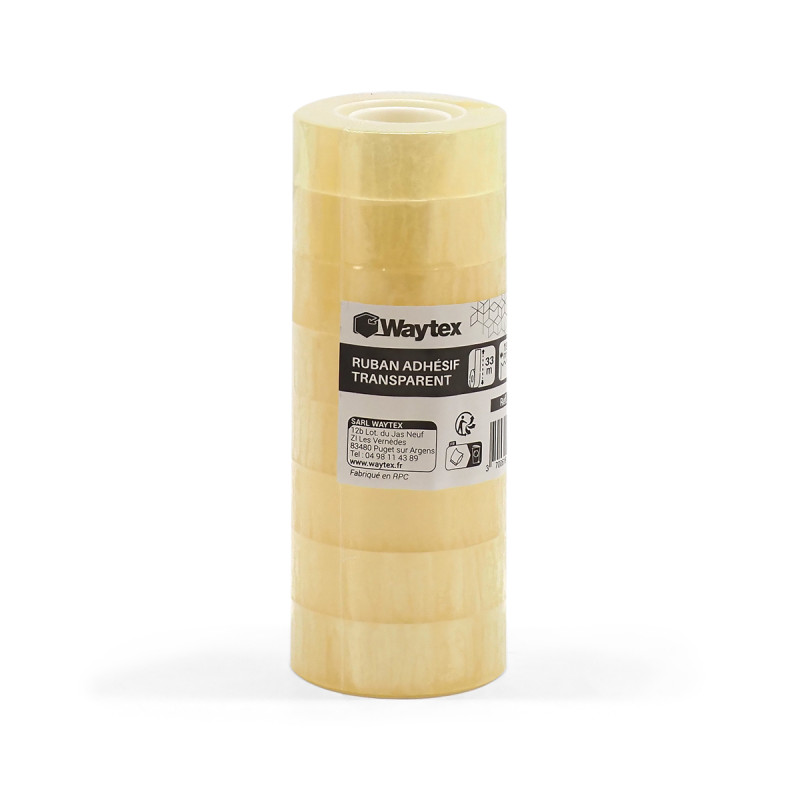 Ruban adhésif Pro 50Mic transparent de bureau 19mm x 33m pack de 8