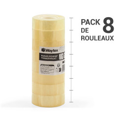 Ruban adhésif Pro 50Mic transparent de bureau 19mm x 33m pack de 8