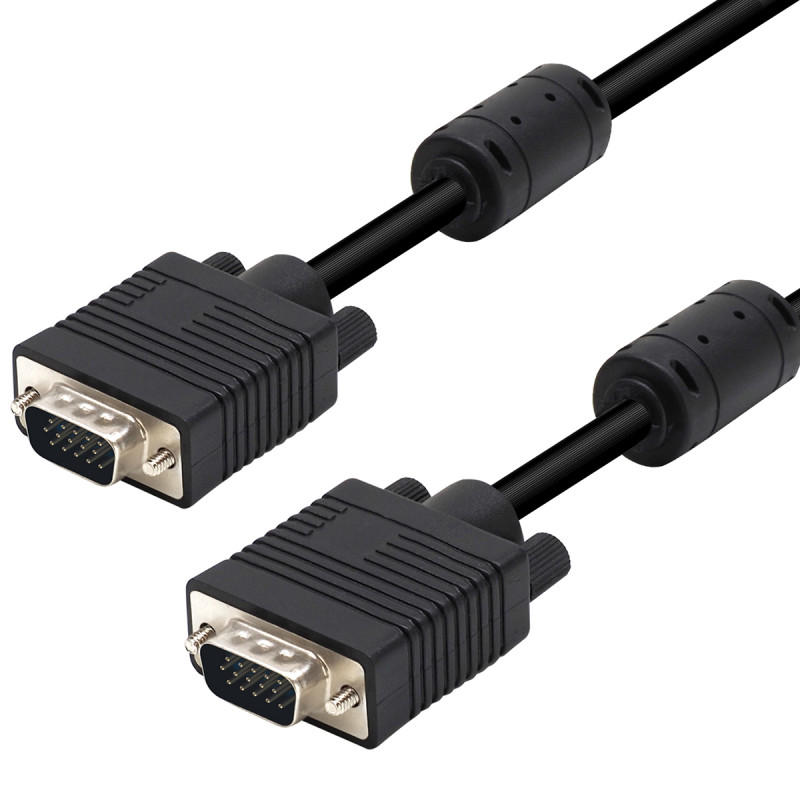 Cordon écran VGA HD 15 M/M Haute Qualité avec ferrites 15.00m