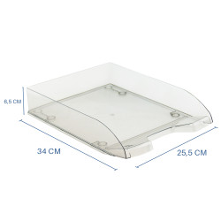 Corbeille courrier anti-choc A4 empilable 345x255x67mm transparente