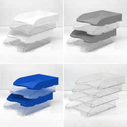 Corbeille courrier anti-choc A4 empilable 345x255x67mm transparente