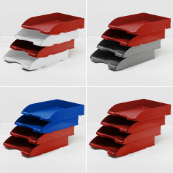 Corbeille courrier anti-choc A4 empilable 345x255x67mm rouge
