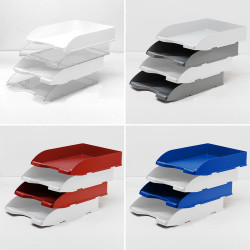 Corbeille courrier anti-choc A4 empilable 345x255x67mm Blanc