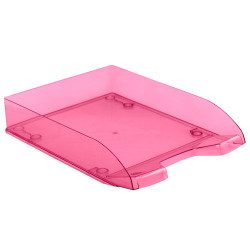 Corbeille courrier anti-choc A4 empilable 345x255x67mm rouge transp