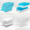 Corbeille courrier anti-choc A4 empilable 345x255x67mm bleu transp