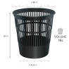 Poubelle de bureau corbeille à papier ajourée polypro 16 litres Noir