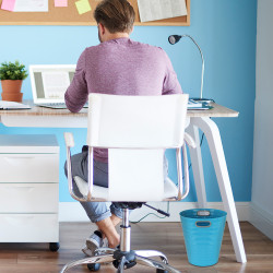 Poubelle, corbeille papier avec poignés 12,5 litres turquoise