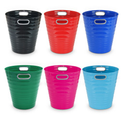 Lot 6 poubelles, corbeilles papier avec poignés 12,5 litres panachée