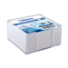 Bloc mémo blanc 350 feuilles carré 9 x 9 cm en support plexi transp.