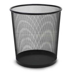 Poubelle, corbeille papier métal ajourée résistante 13 litres noire