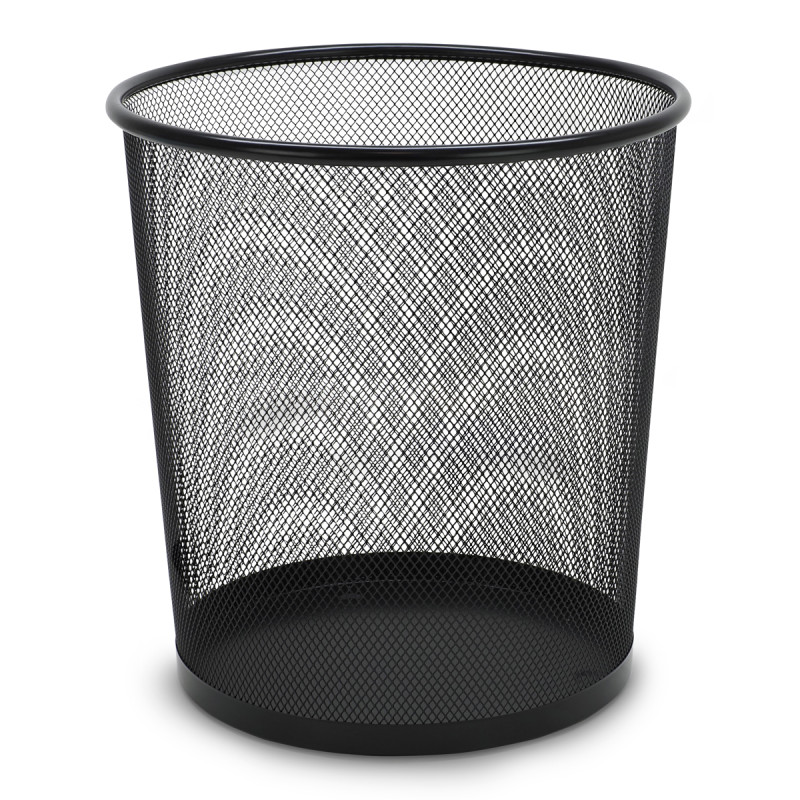 Poubelle, corbeille papier métal ajourée résistante 13 litres noire