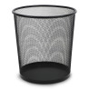 Poubelle, corbeille papier métal ajourée résistante 13 litres noire