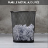 Poubelle, corbeille papier métal ajourée résistante 13 litres noire