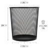 Poubelle, corbeille papier métal ajourée résistante 13 litres noire