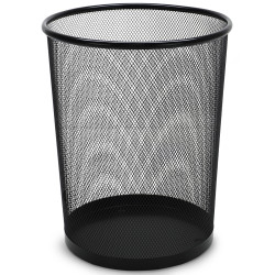 Poubelle, corbeille papier métal ajouré résistante 18 litres noire