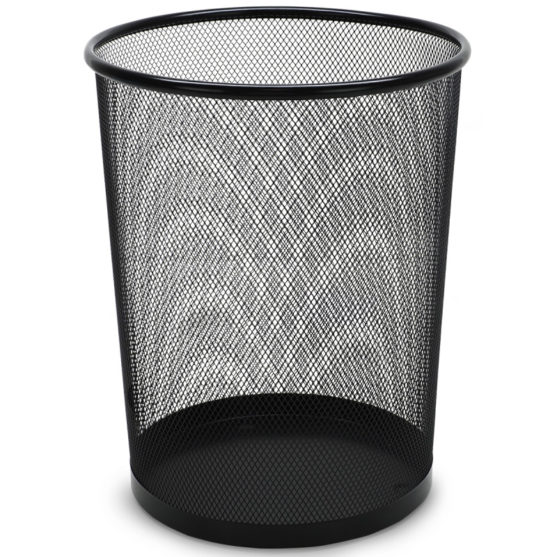 Poubelle, corbeille papier métal ajouré résistante 18 litres noire