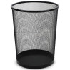 Poubelle, corbeille papier métal ajouré résistante 18 litres noire