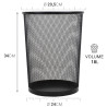 Poubelle, corbeille papier métal ajouré résistante 18 litres noire