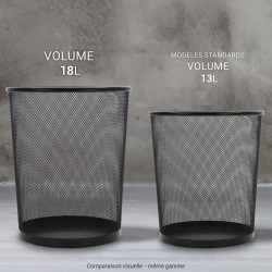 Poubelle, corbeille papier métal ajouré résistante 18 litres noire