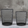 Poubelle, corbeille papier métal ajouré résistante 18 litres noire