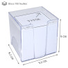 Bloc mémo blanc 700 feuilles 9 x 9 cm support plastique transparent