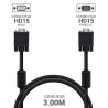 Rallonge écran VGA HD15 M/F Haute Qualité avec ferrites 3.00m