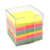 Bloc mémo multicolore 700 feuilles 9 x 9 cm support plastique transp