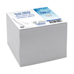 Bloc mémo blanc 700 feuilles 9 x 9 cm avec dos encollé