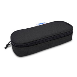 Trousse ovale zippée semi-rigide 23x9x6 cm Tissu Noire