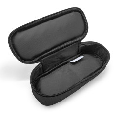 Trousse ovale zippée semi-rigide 23x9x6 cm Tissu Noire