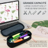 Trousse ovale zippée semi-rigide 23x9x6 cm Tissu Noire