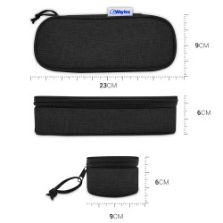 Trousse ovale zippée semi-rigide 23x9x6 cm Tissu Noire