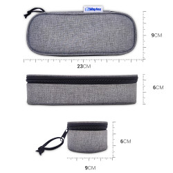 Trousse ovale zippée semi-rigide 23x9x6 cm Tissu Gris chiné