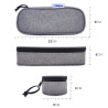 Trousse ovale zippée semi-rigide 23x9x6 cm Tissu Gris chiné