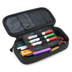 Trousse ovale XL zippée avec organiseur 23x9x6 cm Tissu Noire
