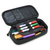Trousse ovale XL zippée avec organiseur 23x9x6 cm Tissu Noire